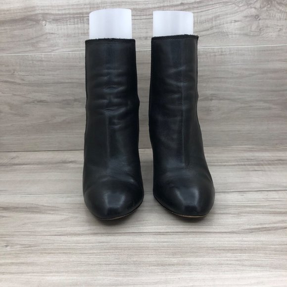 Sam Edelman Ankle Boots Womens 8.5 Case Chelsea Black Leather Slip On Heel Booti - Picture 5 of 9